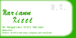 mariann kittl business card